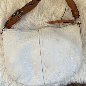 Coach white pebble leather purse